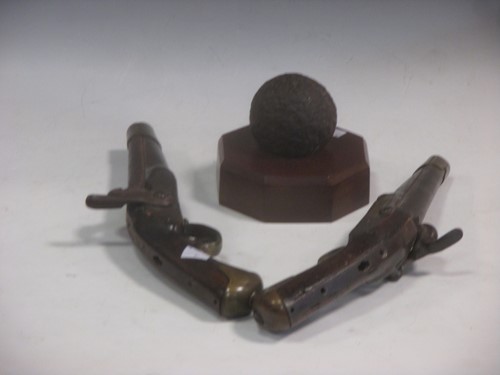 Lot 150 - Two percussion cap pistols together with a...