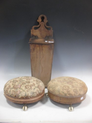 Lot 691 - A pair of Victorian walnut circular foot...