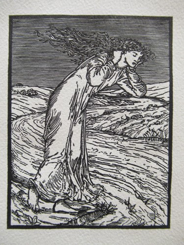 Lot 331 - Two Arts and Crafts style wood engravings in...