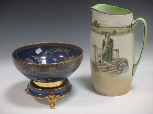 Lot 217 - Carlton Ware chinoiserie blue bowl on stand;...