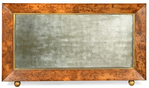 Lot 578 - A burr maple overmantle mirror, 19th century