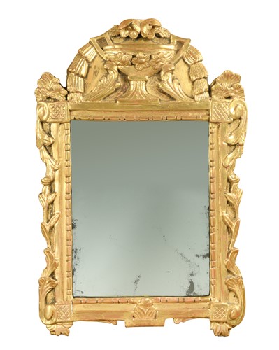 Lot 468 - A carved giltwood mirror, early 18th century