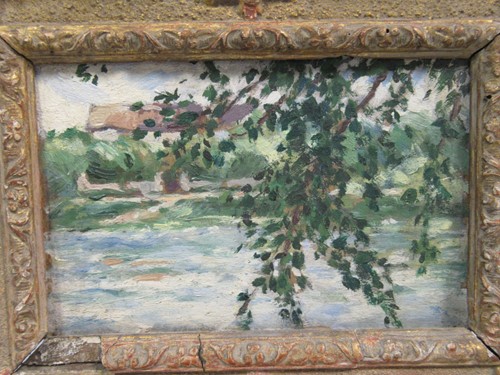 Lot 406 - A Post-impressionist river landscape, oil on...