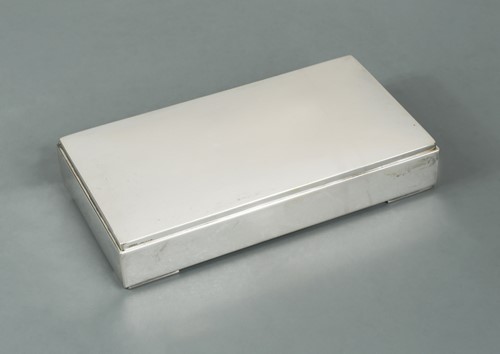 Lot 375 - A mid-20th century Danish metalwares silver table cigarette box