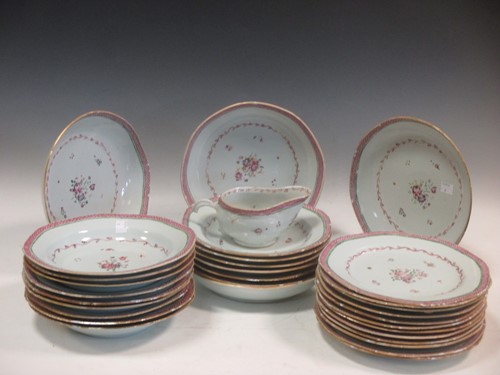 Lot 25 - Chinese part dinner service, 18th century,...