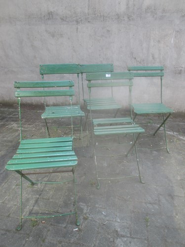 Lot 720 - Five early 19th century painted folding garden...