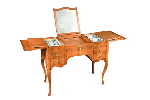 Lot 525 - A German fruitwood poudreuse, by C. Schenck