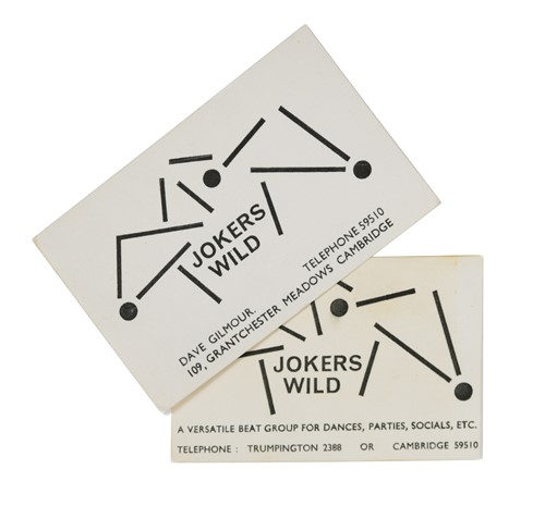 Lot 190 - Pink Floyd interest, two 'Jokers Wild' calling cards, circa 1964