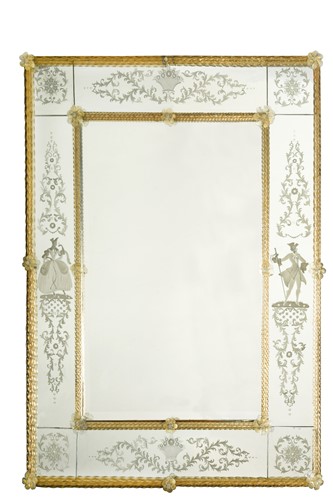 Lot 550 - A Venetian style wall mirror, 20th century