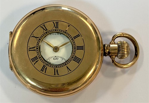 Lot 292 - Rolex - A gold-plated half hunter pocket watch