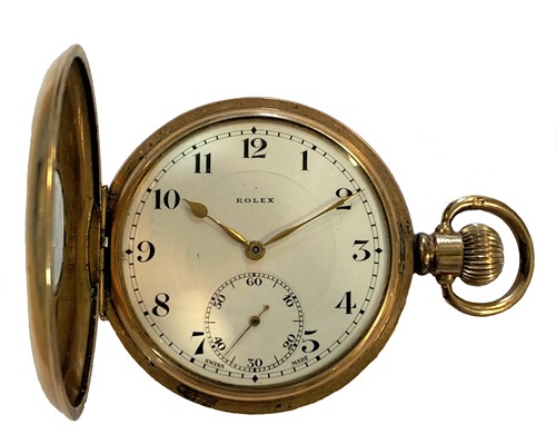 Lot 292 - Rolex - A gold-plated half hunter pocket watch