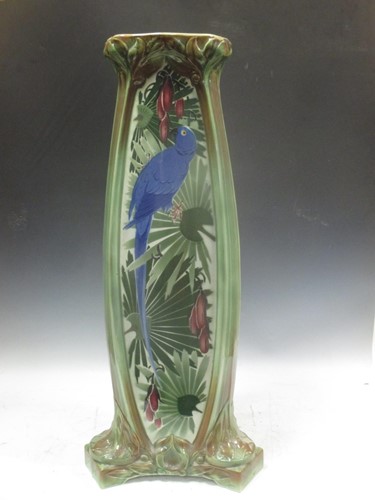 Lot 95 - An Art Nouveau ceramic pedestal decorated with...