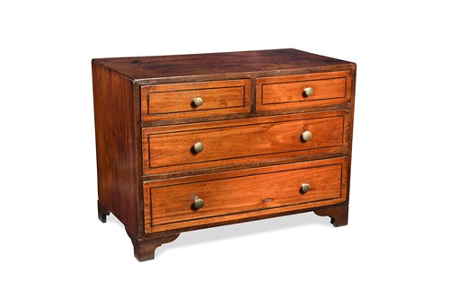 Lot 475 - A small scale mahogany apprentice chest, 19th century