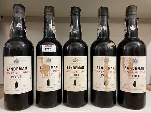 Lot 1225 - Sandeman vintage port 1960, 10 bottles, most...