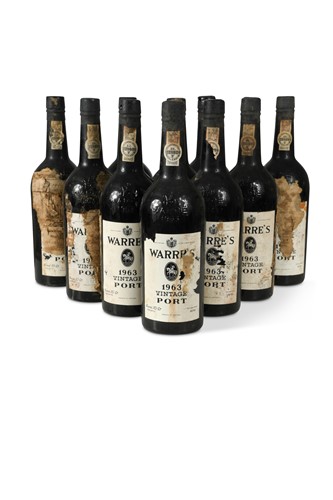 Lot 1230 - Warre's vintage port 1963, 10 bottles, some...