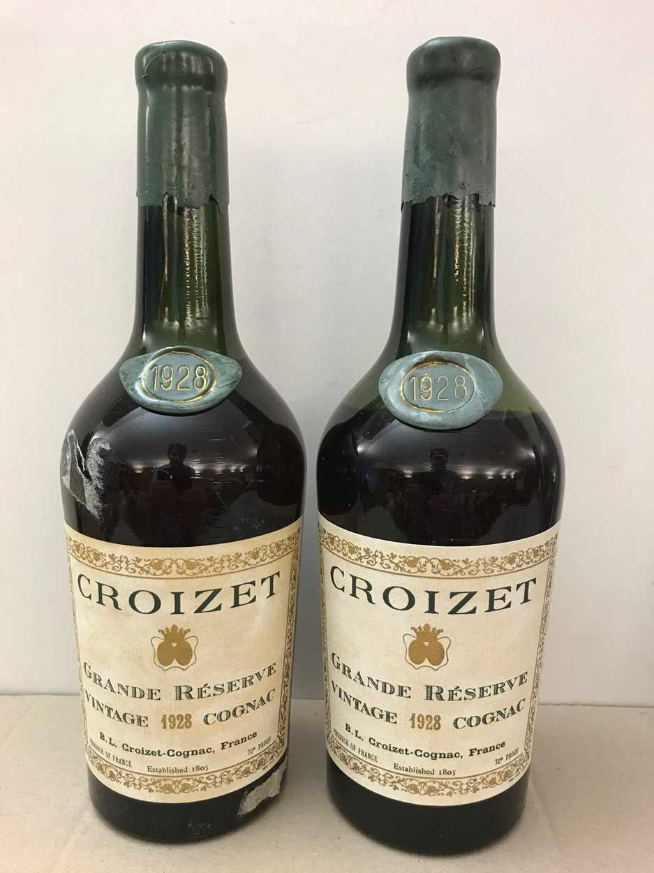 Lot 1285 - Croizet Grand Reserve cognac 1928, with dated...