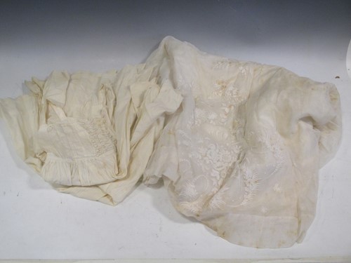 Lot 158 - A Victorian lace and embroidered baby robe,...