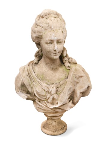 Lot 635 - A white marble bust of a maiden, Italian, 18th century