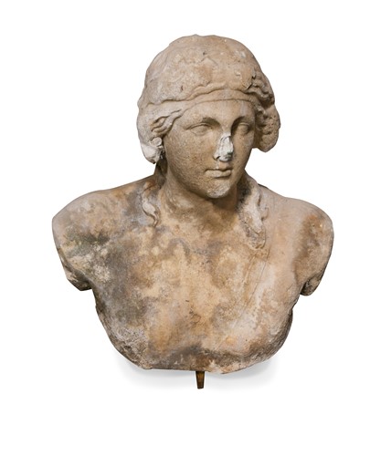 Lot 634 - A white marble bust of the young Bacchus, Italian, 18th century or earlier