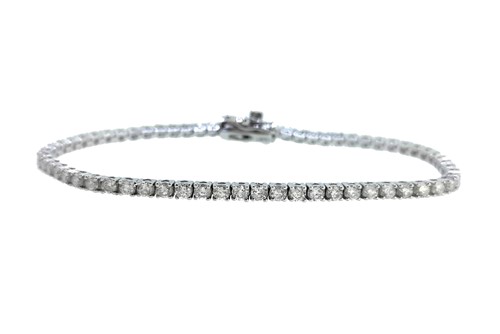 Lot 231 - A 9ct white gold diamond line bracelet