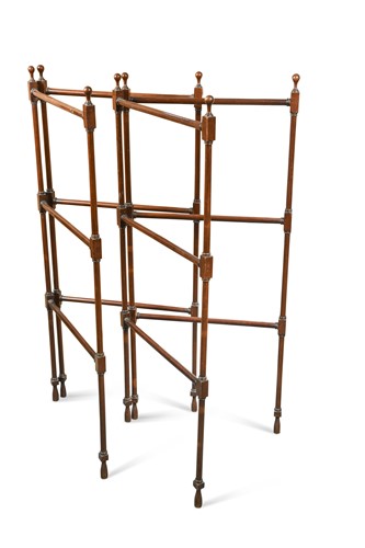 Lot 505 - A pair of George III style mahogany folding towel horses