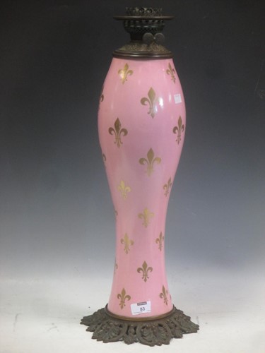 Lot 83 - A late 19th century porcelain and brass...