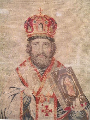 Lot 199 - An Edwardian needlework of an Orthodox priest...