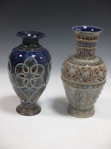 Lot 24 - Two Doulton Lambeth stoneware vases tallest 35cm