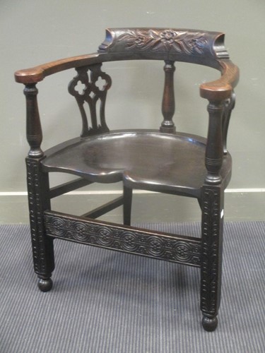 Lot 579 - An Arts & Crafts late Victorian ebonised...