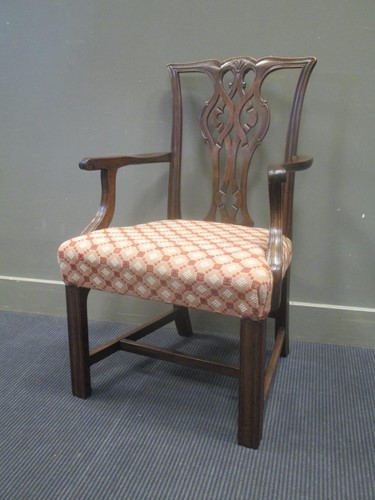 Lot 575 - A George III style mahogany armchair with...