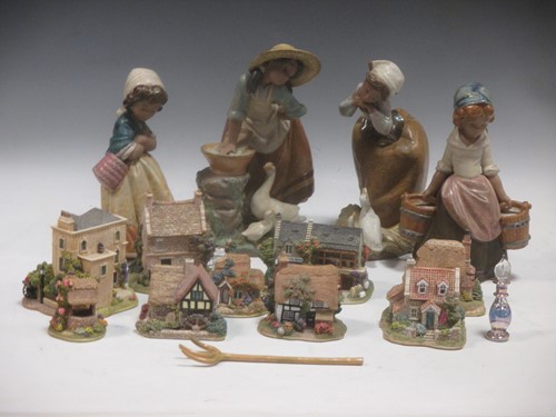 Lot 73 - Four Lladro figurines of farm girls, five...
