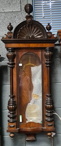 Lot 243 - A 19th century walnut case Vienna wall clock,...