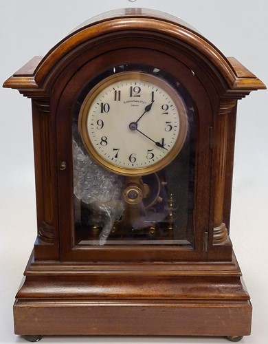 Lot 245 - Eureka electric mantel clock, mahogany arch...