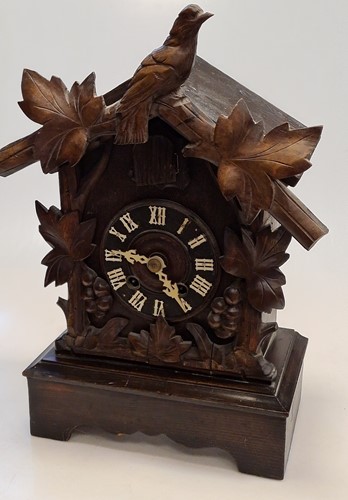 Lot 256 - Two similar Black Forest miniature wall clocks...