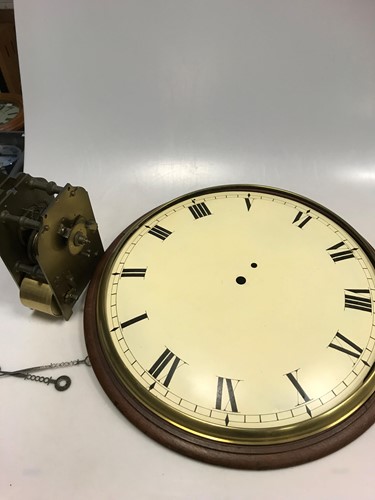 Lot 257 - A fusee movement with 36cm convex painted dial...