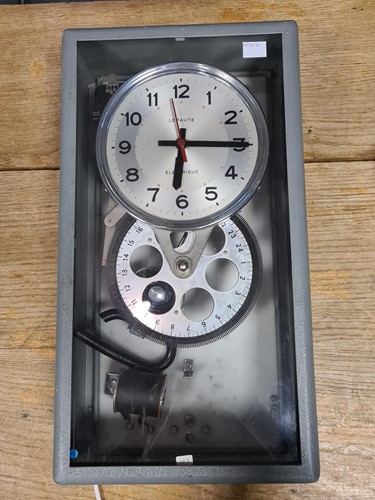 Lot 260 - Lepaute "electrique" master clock, in steel...