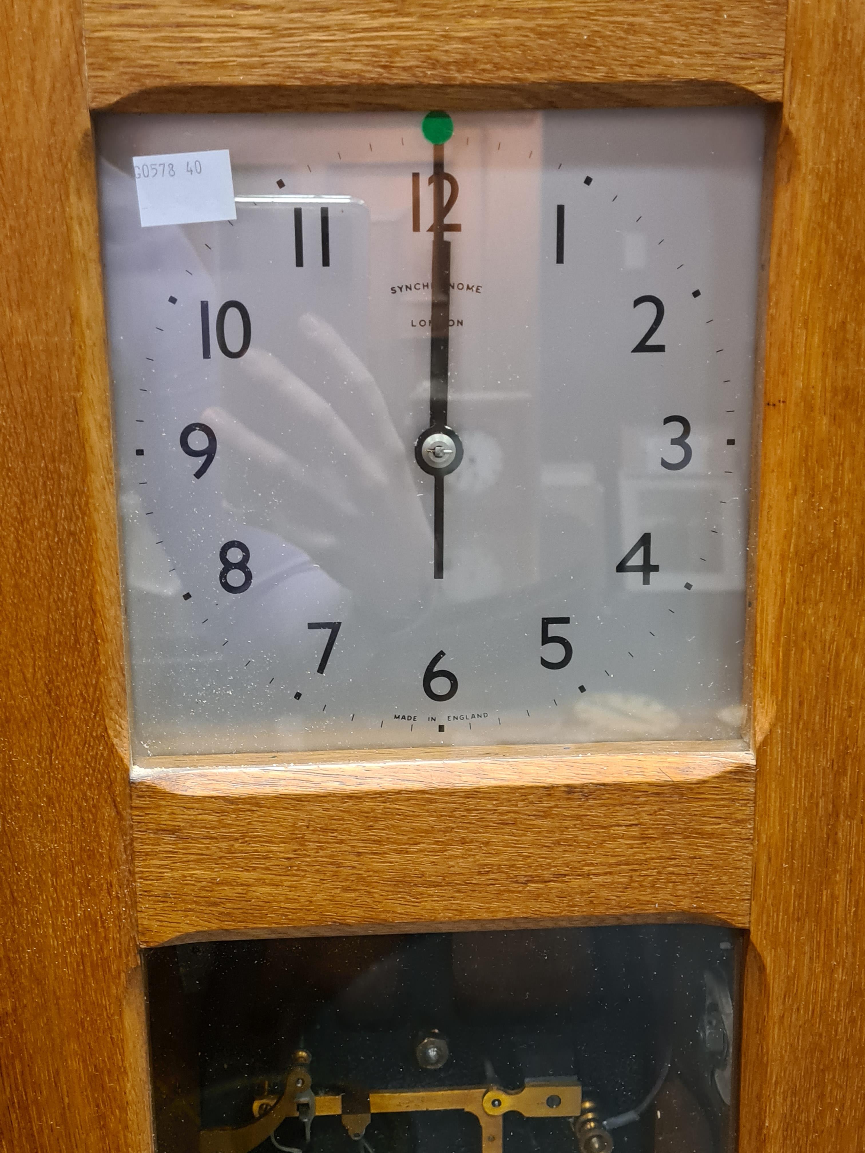 Lot 268 - Synchronome electric master clock, pale oak