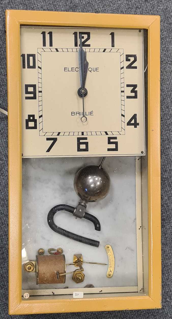 Lot 290 - Brille (France) electric master clock, yellow...