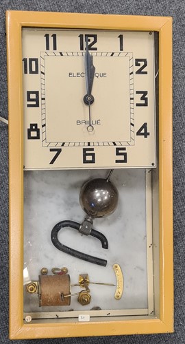 Lot 290 - Brille (France) electric master clock, yellow...