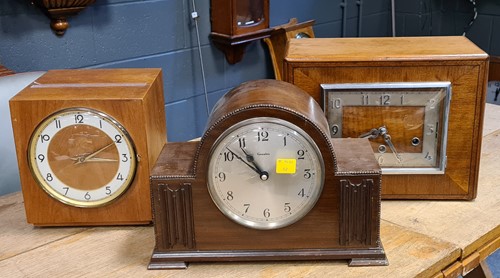 Lot 298 - Infratam square box case electric mantel clock...