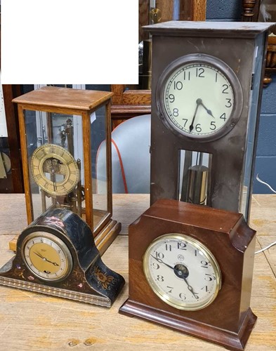 Lot 299 - Two Bulle-type electric mantel clocks, a small...