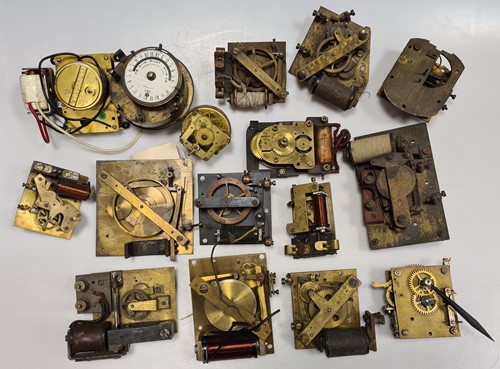 Lot 308 - A quantity of various electric clock movements,...