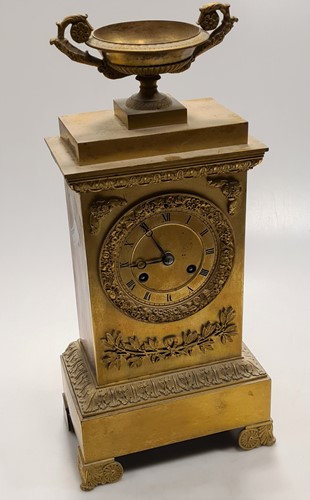Lot 321 - Two French gilt metal mantel clocks, 19th...