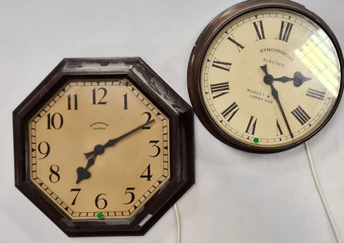 Lot 329 - Two Sychronome slave clocks: octagonal...