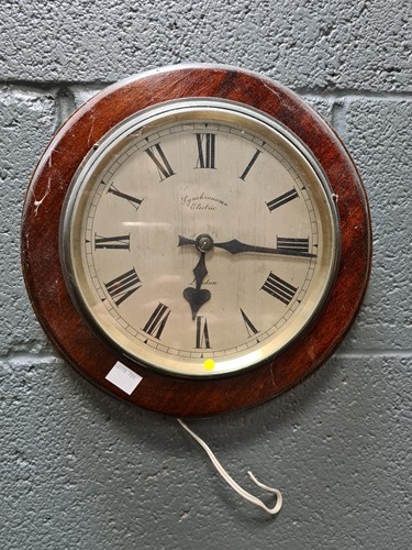 Lot 333 - Two Sychronome slave clocks: silvered 19cm...