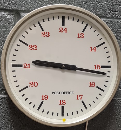 Lot 344 - Three Post Office clocks, two by Synchronome,...