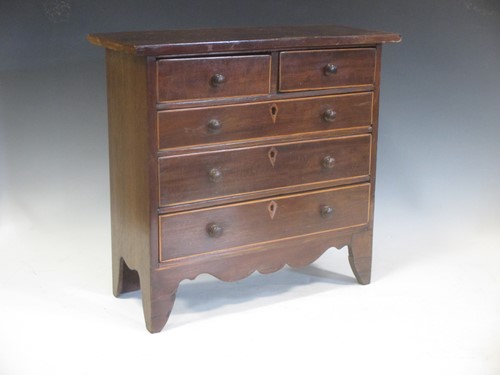 Lot 114 - A Georgian mahogany and inlaid apprentice...