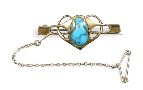 Lot 146 - Murrle Bennett & Co., an Arts and Crafts turquoise brooch, circa 1900