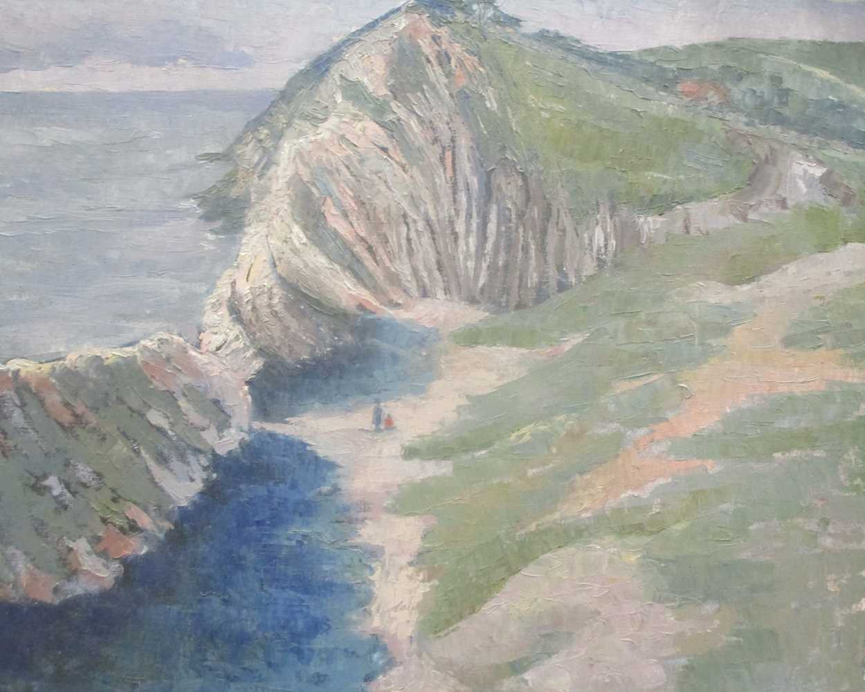 Lot 510 - Sylvie Clark Molloy, Sea cliff, Oil on canvas,...