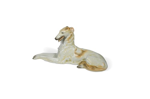 Lot 80 - A Herend model of a recumbent Borzoi